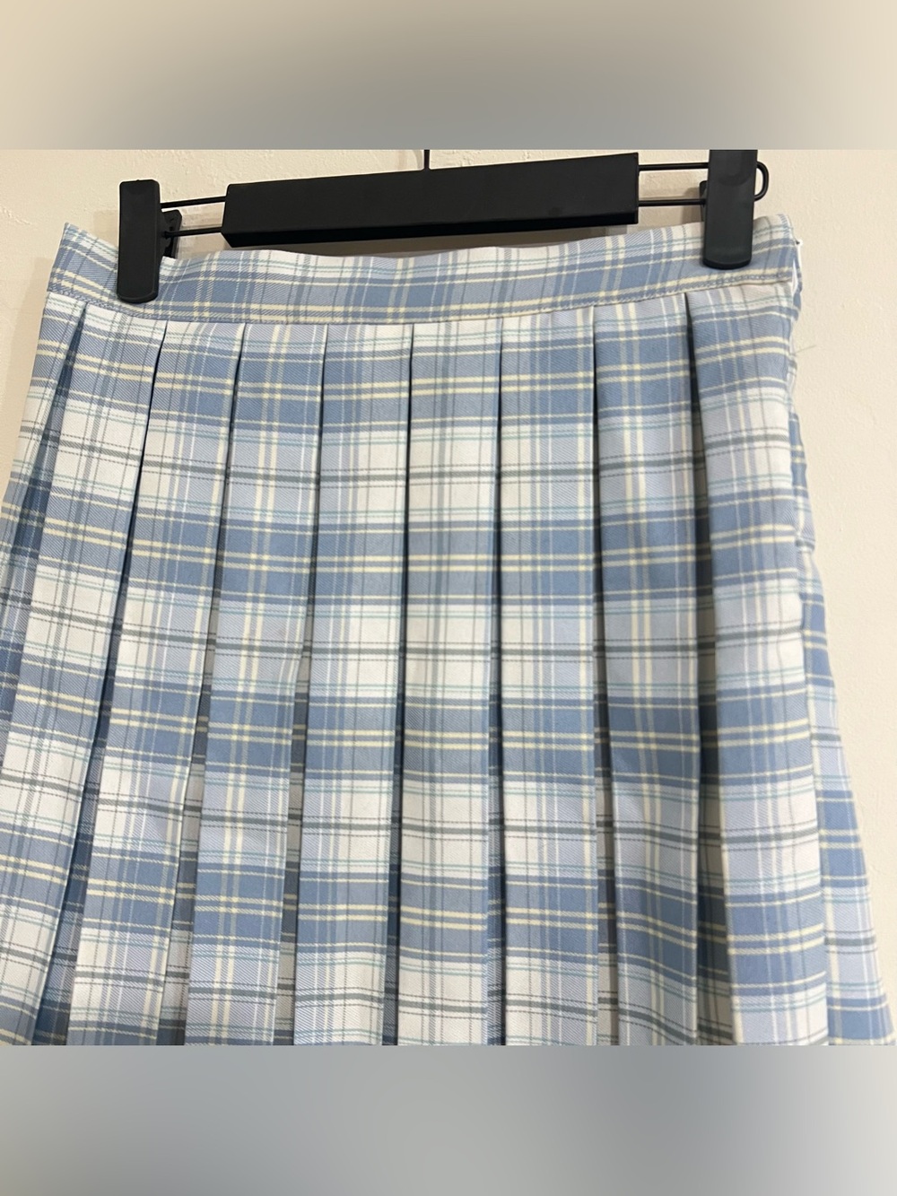 Cali 1850 Plaid Pleated Blue Mini Skirt Size Small Academia Schoolgirl Preppy - Picture 2 of 6